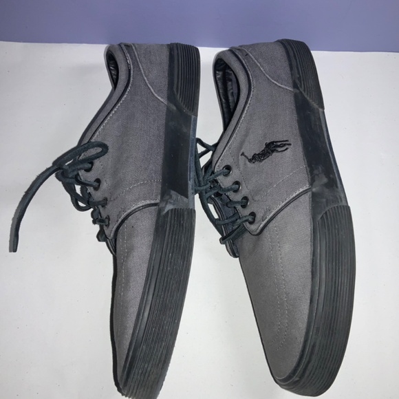 Polo Ralph Lauren Faxon low top sneakers walking shoes Sz 10.5D grey - Picture 3 of 7